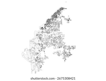 Vector highway and building map of South Fulton in Georgia