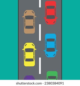 vector highway cars passing by.