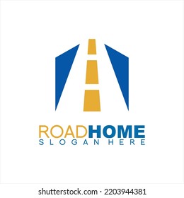 Design-Logo für Vektorstrassen mit Hauskonzept.