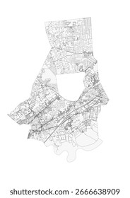 Vector highway map of Edison with detailed road network