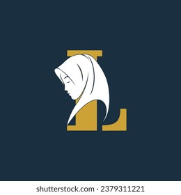 Vector hijab letter logo l design with creative concept