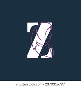 Vector hijab letter logo z design with creative concept