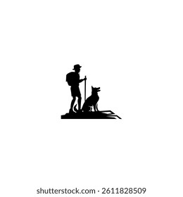 vector hiker  on white background