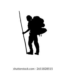vector hiker  on white background