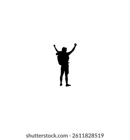 vector hiker  on white background