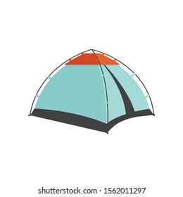 Vector Hiking and Camping Tent Tent Camp Isolated On White Background.