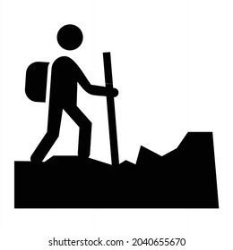 Vector Hiking Glyph Icon Design
