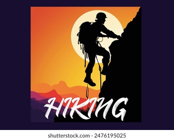 Vector Hiking T-Shirt Design: Adventure-Inspired Graphics for Outdoor Enthusiasts and Trailblazers.