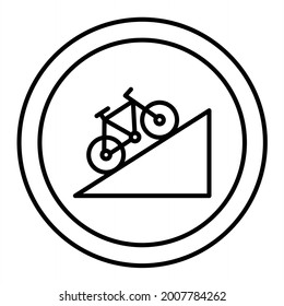 Vector Hill Road Sign Outline Icon Design
