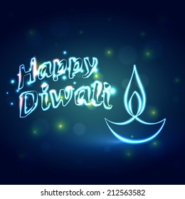 Vector hindu festival background of happy diwali