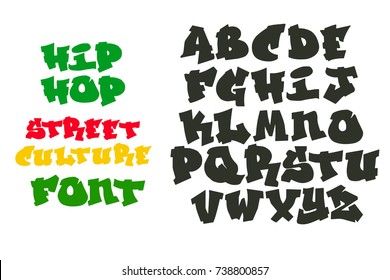 VECTOR HIP HOP GRAFFITI FONT ALPHABET