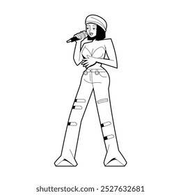 Vector Hip Hop Rapero Cantante Personajes de dibujos animados Ilustración aislada