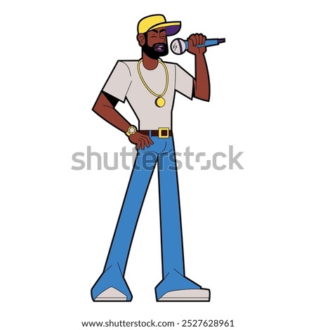 Vector Hip Hop Rapper Singer Cartoon Characters Illustration Isolated