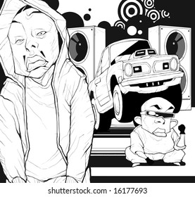 vector of hiphop