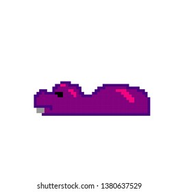 vector hippo pixel art