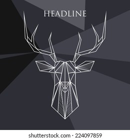Vector hipster abstract geometric background with deer