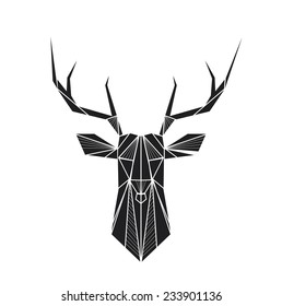 Vector Hipster Abstract Geometric Background With Deer