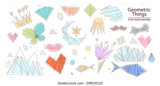 Vector Hipster Abstract Geometric Background With Butterfly. Backgraund With Insects. Kids Seamless Backgrund In Soft Delicate Pencil Style.