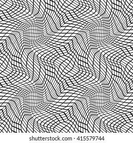 Vector hipster abstract geometry trippy pattern with 3d illusion, black and white seamless geometric background, subtle pillow and bad sheet print, creative art deco 