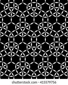 Vector hipster abstract geometry trippy pattern with 3d illusion, black and white seamless geometric background, subtle pillow and bad sheet print, creative art deco 