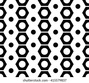 Vector hipster abstract geometry trippy pattern with 3d illusion, black and white seamless geometric background, subtle pillow and bad sheet print, creative art deco 