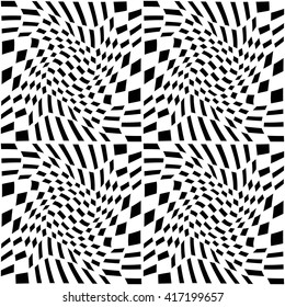 Vector hipster abstract geometry trippy pattern with 3d illusion, black and white seamless geometric background, subtle pillow and bad sheet print, creative art deco, simple texture, modern  design