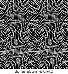Vector hipster abstract geometry trippy pattern with 3d illusion, black and white seamless geometric background, subtle pillow and bad sheet print, creative art deco, simple texture, modern   design