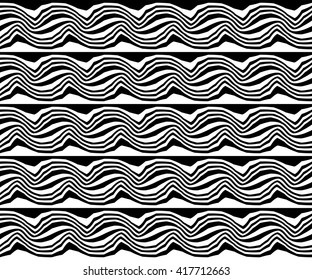 Vector hipster abstract geometry trippy pattern with stripes , black and white seamless geometric background, subtle pillow and bad sheet print, creative art deco, simple wood texture, modern  design