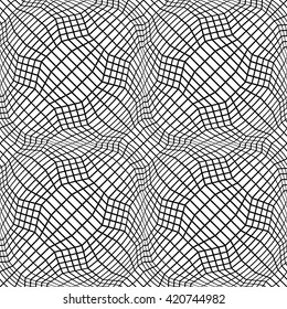 Vector hipster abstract geometry trippy pattern with 3d illusion, black and white seamless geometric background, subtle pillow and bad sheet print, creative art deco, simple texture, modern  design
