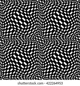 Vector hipster abstract geometry trippy pattern with 3d illusion, black and white seamless geometric background, subtle pillow and bad sheet print, creative art deco, simple texture,   fashion design