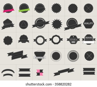 vector hipster badges set
