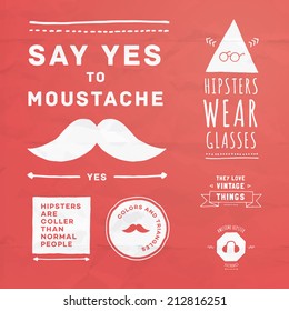 Vector hipster badges. Unique hand illustrated blank badges. Retype your text, adjust graphics and use it in your website or presentation.