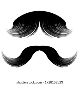 Vector Hipster Black Mustache Icon Isolated on White Background.