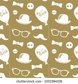 Vector Hipster Black and White Seamless Pattern, Background