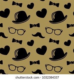 Vector Hipster Black and White Seamless Pattern, Background