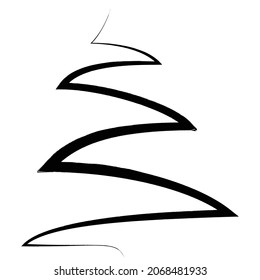 Vector Hipster pincel trazo árbol de Navidad. afiche con diferentes elementos. Afiche abstracto de gruñido. Plantilla de diseño moderna con formas texturizadas en varios formularios.ilustración.