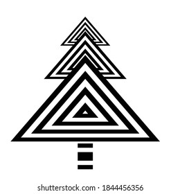 Vector Hipster Christmas tree Background . poster with different elements. Abstract Geometrical Poster. Modern Design Template with geometric shapes in various forms.illustration.