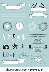 Vector hipster decorative design elements & page decor