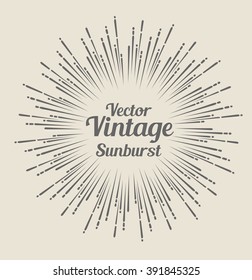 Vector hipster hand drawn retro sunburst rays design element. Element for retro vintage label, logo template, symbol laconic design