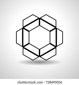 Vector Hipster Hexagon Background . poster with different elements. Abstract Geometrical Poster. Modern Design Template with geometric shapes in various forms.illustration.