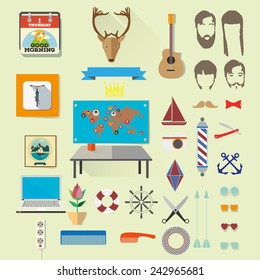 vector hipster icons set
