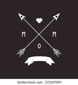 Vector Hipster logo Mothers day