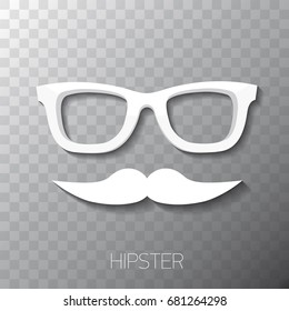 vector hipster man icon isolated on transparent background . Fashion silhouette hipster style, vector illustration