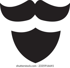 Vector del ícono del bigote hipster. Máscara de moda. , máscaras de estilo de moda para hombres. Patrón de impresión en blanco negro sobre tela