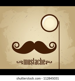 Vector hipster mustache and monocle