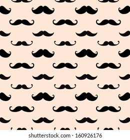 Vector Hipster Mustache Seamless Pattern