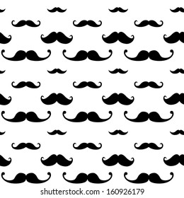 Vector Hipster Mustache Seamless Pattern