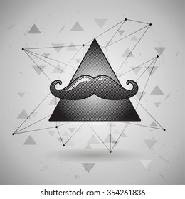 vector hipster Mustaches Space triangle mystic galaxy astral  engraving