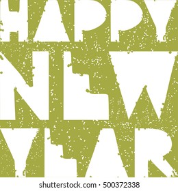 Vector hipster New year and Merry Christmas background. Hand drawing lettering card template