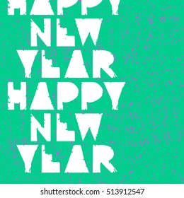 Vector hipster New year and Merry Christmas background. Hand drawing lettering card template